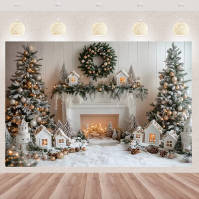 Karácsonyi fotózás háttér téli ablak karácsonyfa medve ajándék családi parti dekoráció gyerekeknek portré hátterek fotó kellékek