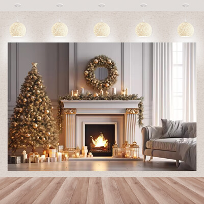 Karácsonyi fotózás háttér téli ablak karácsonyfa medve ajándék családi parti dekoráció gyerekeknek portré hátterek fotó kellékek