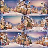 2024 Merry Christmas Village Backdrop δέντρα Δώρα 2025 Πρωτοχρονιά Διακόσμηση Φωτογραφία φόντου Photozone Studio Props