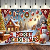 Priecīgus Ziemassvētkus fona fotogrāfija Audums Ziemassvētki Sniegavīrs Piparkūku Vīrs Ziemas Dekorācija Bērnu dušas Studijas Rekvizīti