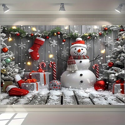Priecīgus Ziemassvētkus fona fotogrāfija Audums Ziemassvētki Sniegavīrs Piparkūku Vīrs Ziemas Dekorācija Bērnu dušas Studijas Rekvizīti