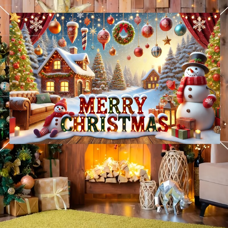Priecīgus Ziemassvētkus fona fotogrāfija Audums Ziemassvētki Sniegavīrs Piparkūku Vīrs Ziemas Dekorācija Bērnu dušas Studijas Rekvizīti