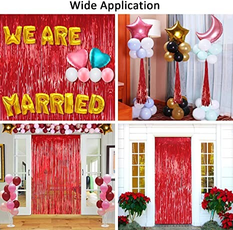 Karácsonyi díszek piros fólia rojtos függönyök csillogó piros zöld csillogó függöny karácsonyi parti dekorációhoz fali háttérhez