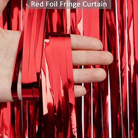 Karácsonyi díszek piros fólia rojtos függönyök csillogó piros zöld csillogó függöny karácsonyi parti dekorációhoz fali háttérhez