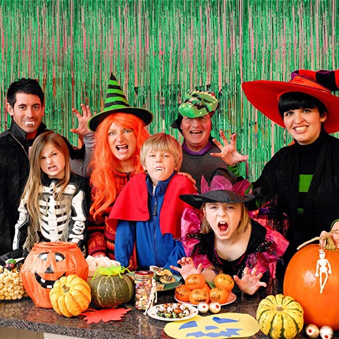 Karácsonyi díszek piros fólia rojtos függönyök csillogó piros zöld csillogó függöny karácsonyi parti dekorációhoz fali háttérhez