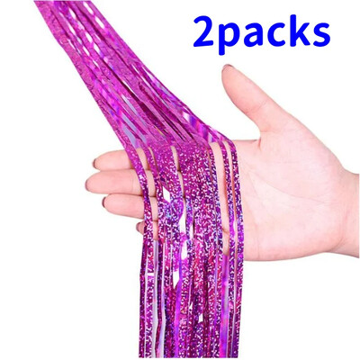 2Pack 2X1M Csillogó buliháttér Fémfólia talmi rojt függöny születésnapi esküvő Lánybúcsú dekoráció felnőtt évfordulóra