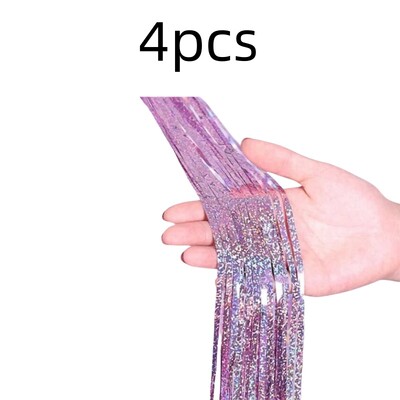 Pachet de 2 2X1M Fundal de petrecere cu sclipici Folie metalica Perdele cu franjuri Zi de nastere Nunta Decoratiuni pentru burlac Aniversare pentru adulti