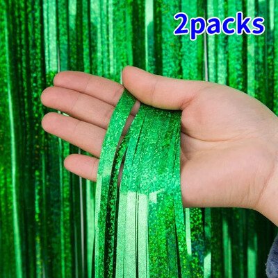 2Pack 2X1M Csillogó buliháttér Fémfólia talmi rojt függöny születésnapi esküvő Lánybúcsú dekoráció felnőtt évfordulóra