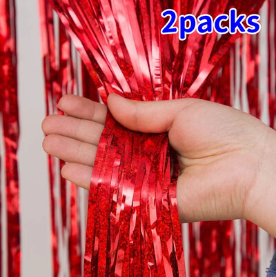 2Pack 2X1M Csillogó buliháttér Fémfólia talmi rojt függöny születésnapi esküvő Lánybúcsú dekoráció felnőtt évfordulóra