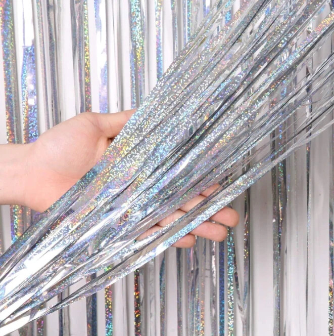 2Pack 2X1M Csillogó buliháttér Fémfólia talmi rojt függöny születésnapi esküvő Lánybúcsú dekoráció felnőtt évfordulóra