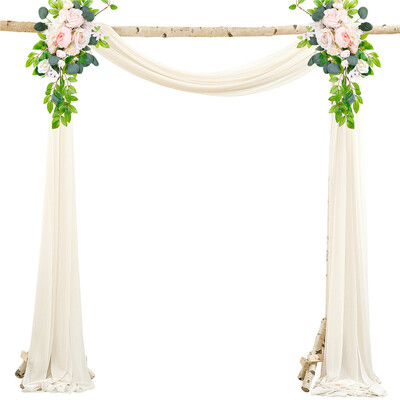 Esküvői ív drapéria dekoráció Esküvői sifon áttetsző függöny szövet Átlátszó háttér függöny drapéria parti akasztós dekoráció