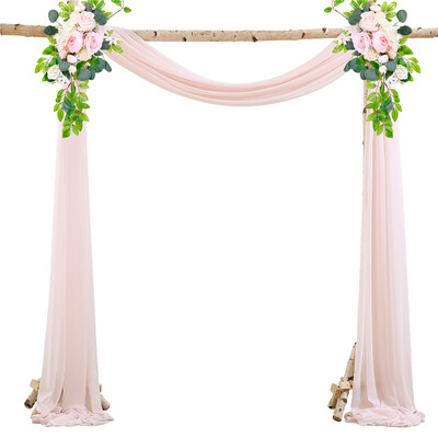 Esküvői ív drapéria dekoráció Esküvői sifon áttetsző függöny szövet Átlátszó háttér függöny drapéria parti akasztós dekoráció
