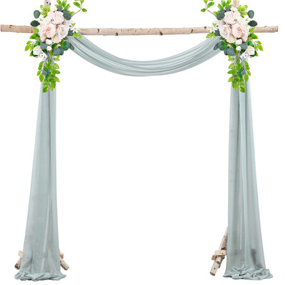 Esküvői ív drapéria dekoráció Esküvői sifon áttetsző függöny szövet Átlátszó háttér függöny drapéria parti akasztós dekoráció