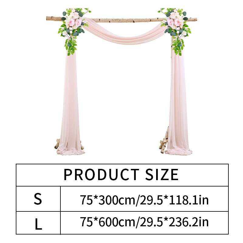 Esküvői ív drapéria dekoráció Esküvői sifon áttetsző függöny szövet Átlátszó háttér függöny drapéria parti akasztós dekoráció
