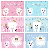 Baba rajzfilm Első fogaim Születésnapi parti dekoráció Háttér Banner Ez egy fiú és egy lány plakát fényképező háttér fog