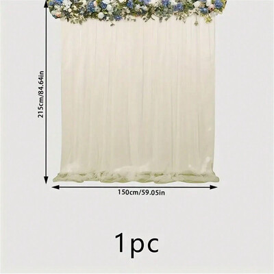 Šampano tiulio fono užuolaidos vakarėliams Vestuvių šampaninis permatomas fono užuolaidos vestuviniam vakarėliui dekoruoti