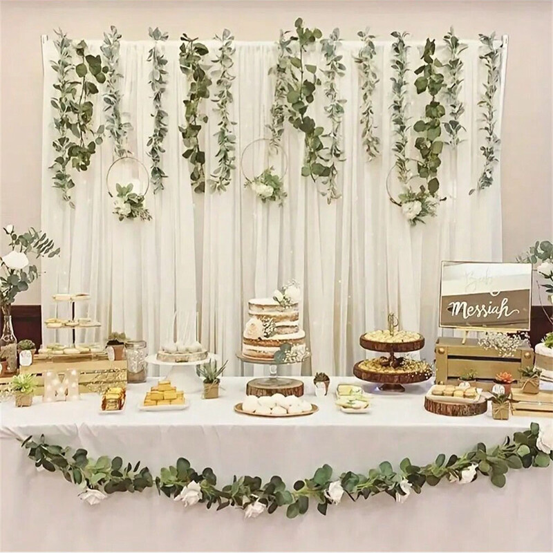 Šampano tiulio fono užuolaidos vakarėliams Vestuvių šampaninis permatomas fono užuolaidos vestuviniam vakarėliui dekoruoti