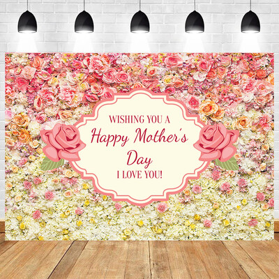 Boldog anyák napját téma Rózsaszín Rózsa Virágos Virág Köszönet Anyák napja Nők születésnapi fotózás Vinyl háttér dekorációs kellékek