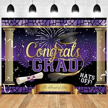 2024 Graduation Theme Photography Pink and Gold Glitter Balloons Bachelor Hat Congrats Grad Party Decor banner Photo Foto