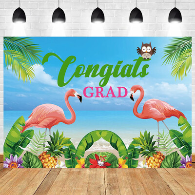 Nyári trópusi virág pálmalevelek flamingó téma Ballagási parti Babazuhany fotózás Vinyl háttér dekor kellékek