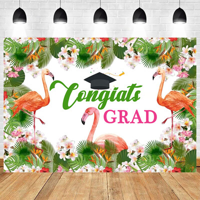 Nyári trópusi virág pálmalevelek flamingó téma Ballagási parti Babazuhany fotózás Vinyl háttér dekor kellékek