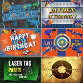 Rajzfilm Nerf Gun téma Gyerekek Születésnapi Háborús Party Fiúk Kék játék Lövöldözős Darts Háttér fotózás Babazuhany Fotófülke kellékek