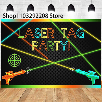 Rajzfilm Nerf Gun téma Gyerekek Születésnapi Háborús Party Fiúk Kék játék Lövöldözős Darts Háttér fotózás Babazuhany Fotófülke kellékek