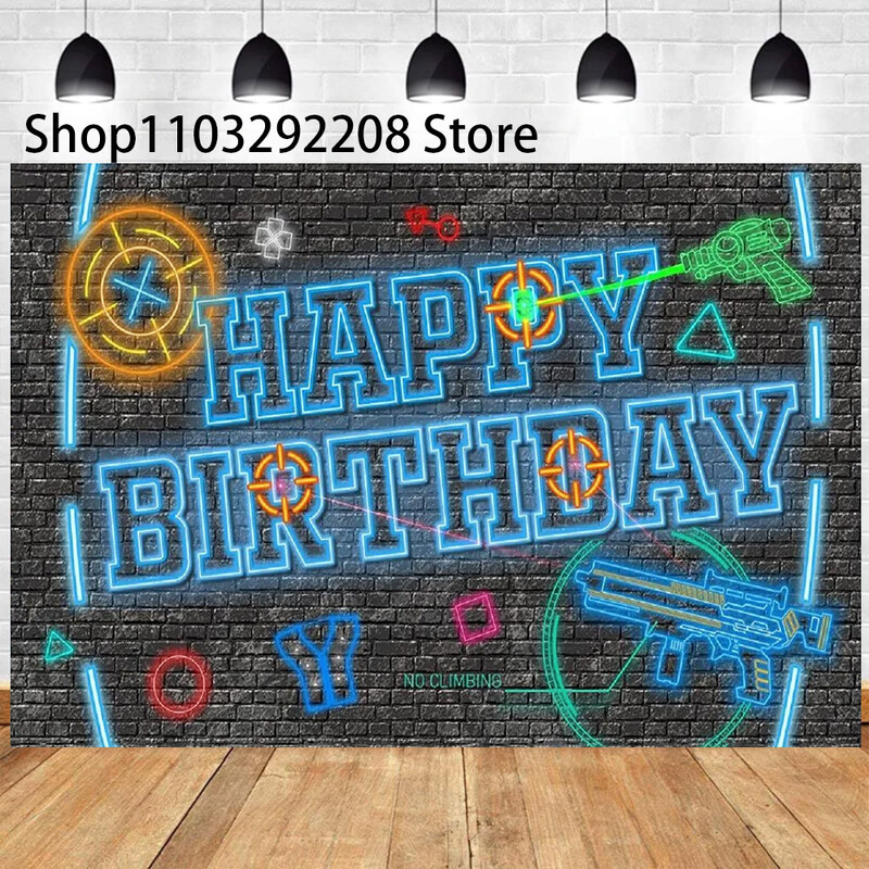 Rajzfilm Nerf Gun téma Gyerekek Születésnapi Háborús Party Fiúk Kék játék Lövöldözős Darts Háttér fotózás Babazuhany Fotófülke kellékek