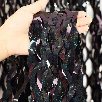 Κουρτίνα με κρόσια 1x2M με μεμβράνη με κρόσια μπλε αλουμινόχαρτο Κουρτίνες τοίχου για χριστουγεννιάτικο πάρτι κάτω από τη θάλασσα