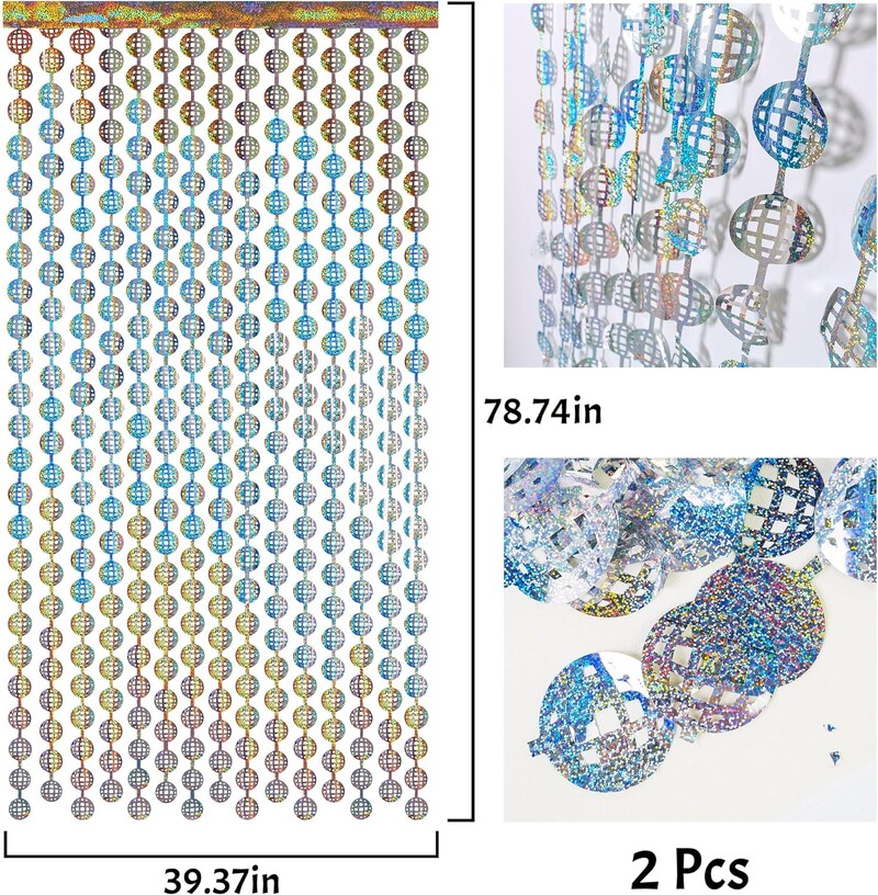 Diszkóparti dekorációk Ezüst fólia rojtos függönyök fotóháttér a 70-es és 80-as évek utolsó diszkó legénybúcsújának dekorációjához