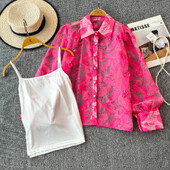 Κομψά γυναικεία σετ δύο τεμαχίων με μακριά φανάρια μπλούζα με μονό στήθος και λεπτές τιράντες Sexy Camis Top Κορεάτικα φθινοπωρινά ρούχα