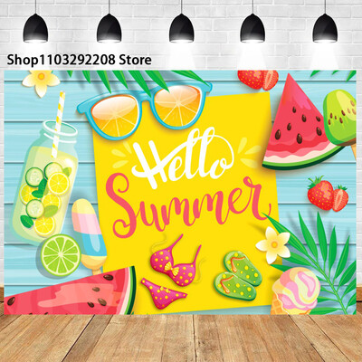 Nyári medenceparti háttér hawaii úszás strandlabda flamingó mentőgyűrű léggömb születésnapi parti ünnepi fotózás háttér