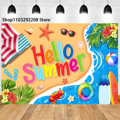 Nyári medenceparti háttér hawaii úszás strandlabda flamingó mentőgyűrű léggömb születésnapi parti ünnepi fotózás háttér