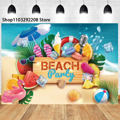 Nyári medenceparti háttér hawaii úszás strandlabda flamingó mentőgyűrű léggömb születésnapi parti ünnepi fotózás háttér