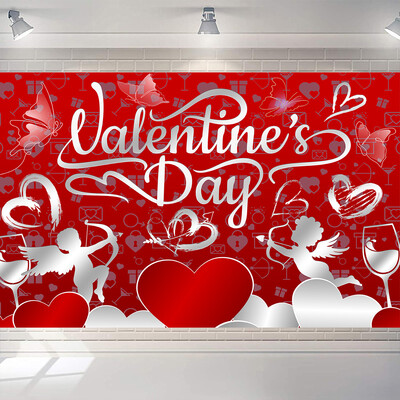 Valentin-napi téma szerelmes szív parti dekoráció szerelmes szív léggömb fotózás háttér esküvői menyasszonyi babazuhany