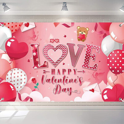 Valentin-napi téma szerelmes szív parti dekoráció szerelmes szív léggömb fotózás háttér esküvői menyasszonyi babazuhany