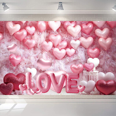 Valentin-napi téma szerelmes szív parti dekoráció szerelmes szív léggömb fotózás háttér esküvői menyasszonyi babazuhany