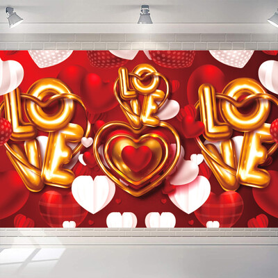 Valentin-napi téma szerelmes szív parti dekoráció szerelmes szív léggömb fotózás háttér esküvői menyasszonyi babazuhany