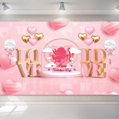 Valentin-napi téma szerelmes szív parti dekoráció szerelmes szív léggömb fotózás háttér esküvői menyasszonyi babazuhany