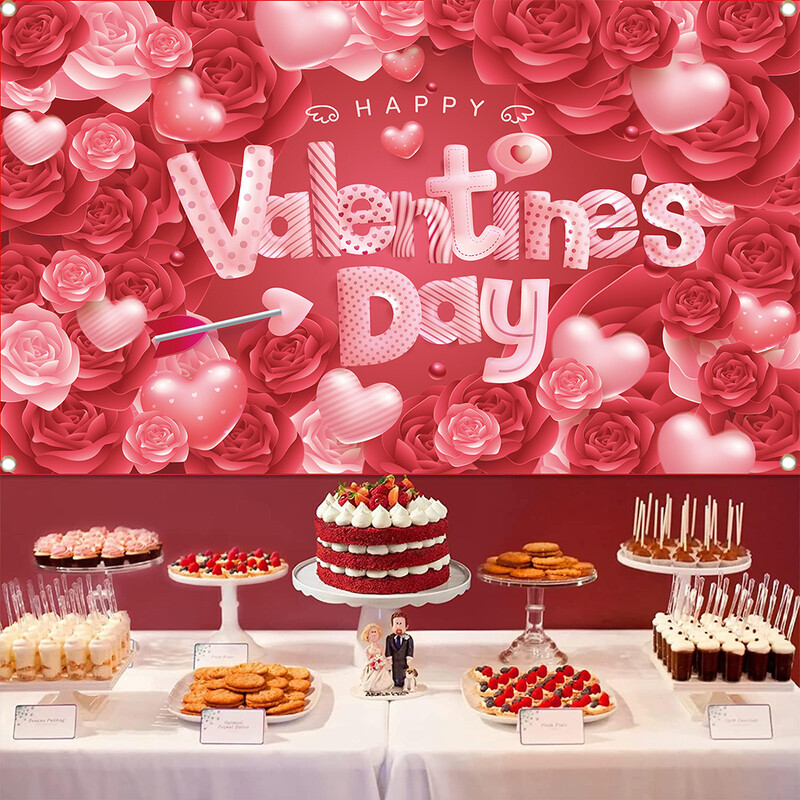 Valentin-napi téma szerelmes szív parti dekoráció szerelmes szív léggömb fotózás háttér esküvői menyasszonyi babazuhany
