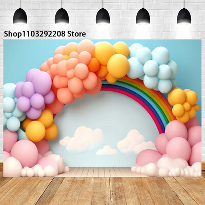 Léggömb virágos íves ajtó téma Újszülött első születésnapja fotózáshoz Babazuhany esküvői party háttér fotóstúdió
