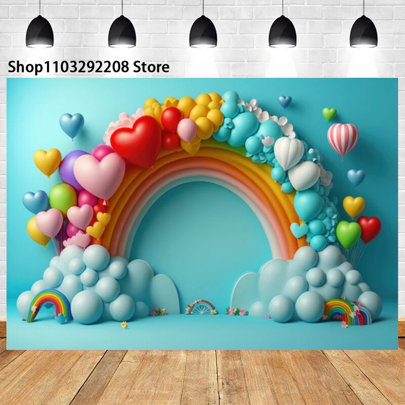 Léggömb virágos íves ajtó téma Újszülött első születésnapja fotózáshoz Babazuhany esküvői party háttér fotóstúdió