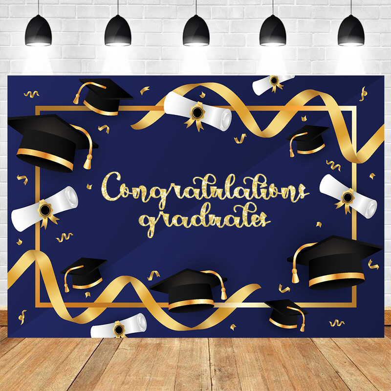 Ballagási évad téma Ballagási parti dekoráció Legénysapka Háttér Diák Gyerek Fényképezés Vinyl háttér Dekorációs kellékek