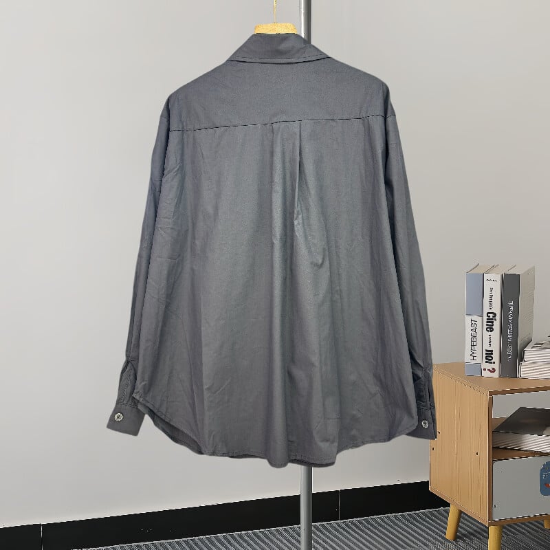 EWQ Fashion 3d csokornyakkendő ing női hajtóka gallér Alkalmi hosszú ujjú, egysoros felsők Utcai ruházat 2024 Új ruházat 27C757