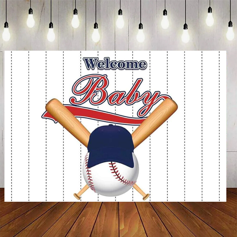 Baseball baba téma születésnapi parti fiú sportlabda fehér csíkos babazuhany fotózás Vinyl háttér Szobadekorációs kellékek