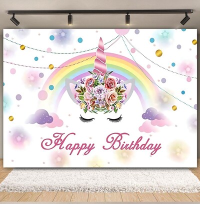 Egyszarvú háttér virág szivárvány Pegazus léggömb lány 1. születésnapi parti babazuhany dekoráció szalaghirdetés újszülött fotózás hátterek