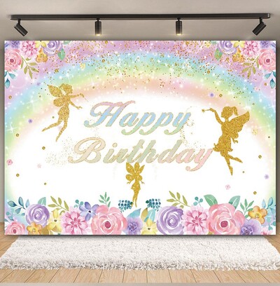 Egyszarvú háttér virág szivárvány Pegazus léggömb lány 1. születésnapi parti babazuhany dekoráció szalaghirdetés újszülött fotózás hátterek