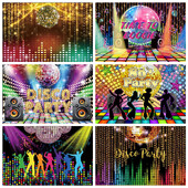 Disco Glitter Party dekoráció Háttér, 90-es évek Boogie Music Dance Stage Party Ragyogó fények Retro vinyl fotózás hátterek