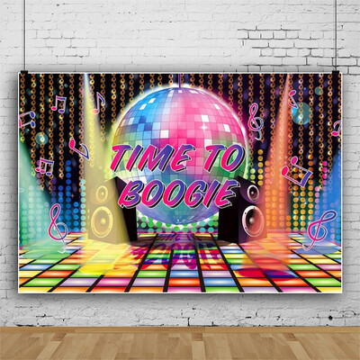 Disco Glitter Party dekoráció Háttér, 90-es évek Boogie Music Dance Stage Party Ragyogó fények Retro vinyl fotózás hátterek