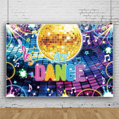 Disco Glitter Party dekoráció Háttér, 90-es évek Boogie Music Dance Stage Party Ragyogó fények Retro vinyl fotózás hátterek